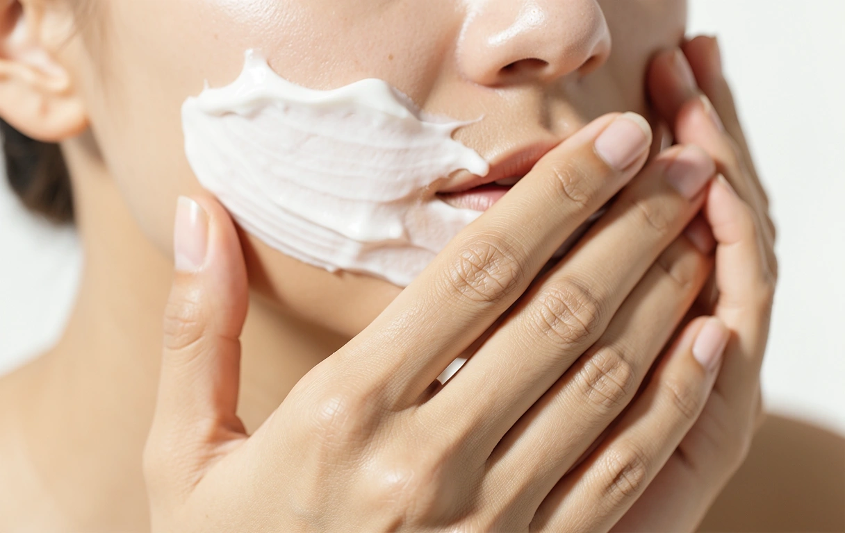 Application of face cream